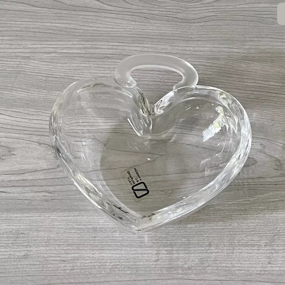 V Nason & Co. Murano Italy Crystal Heart Dish - Picture 5 of 6